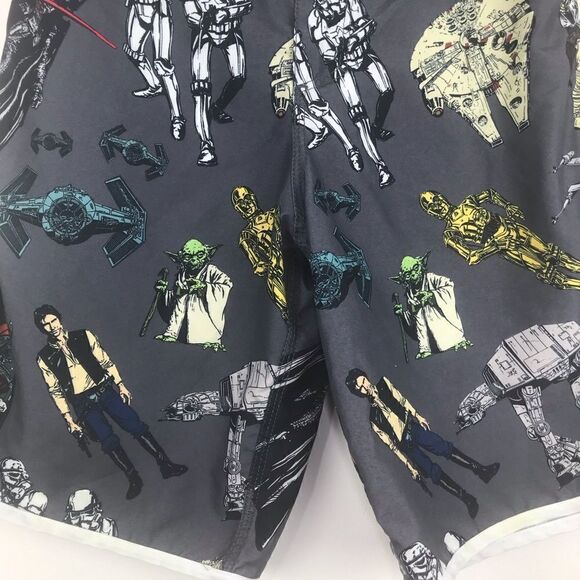 Star Wars Character Graphic Print Swim Trunks - Picture 7 of 11